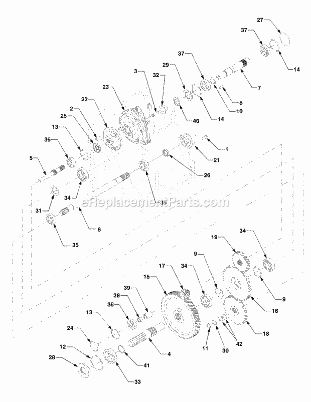 Pto Drive Diagram and Parts List for 5264DE 54AE546-710, 54BE546-710 Cub Cadet Lawn Tractor
